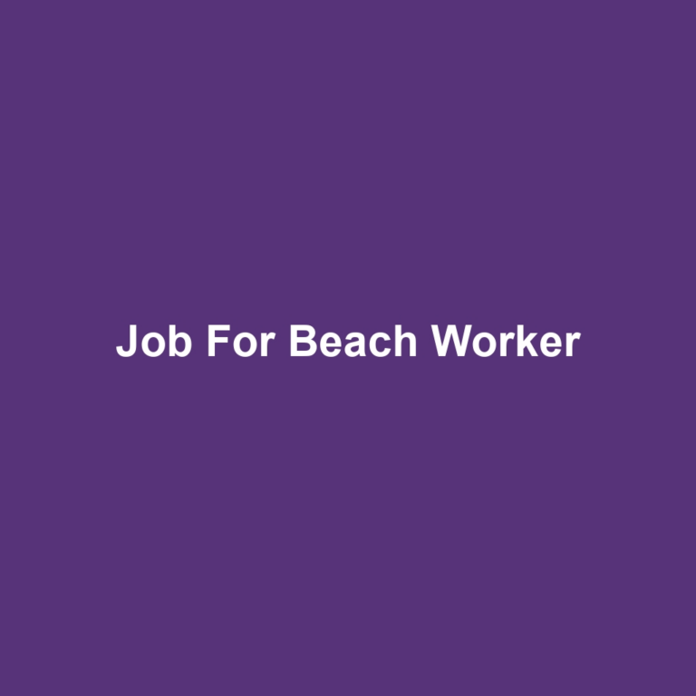 Job For Beach Worker