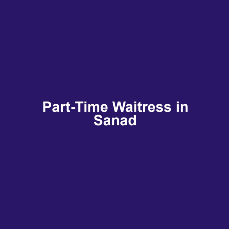 Part-Time Waitress in Sanad