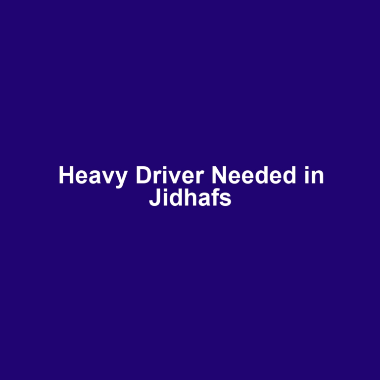 Heavy Driver Needed in Jidhafs