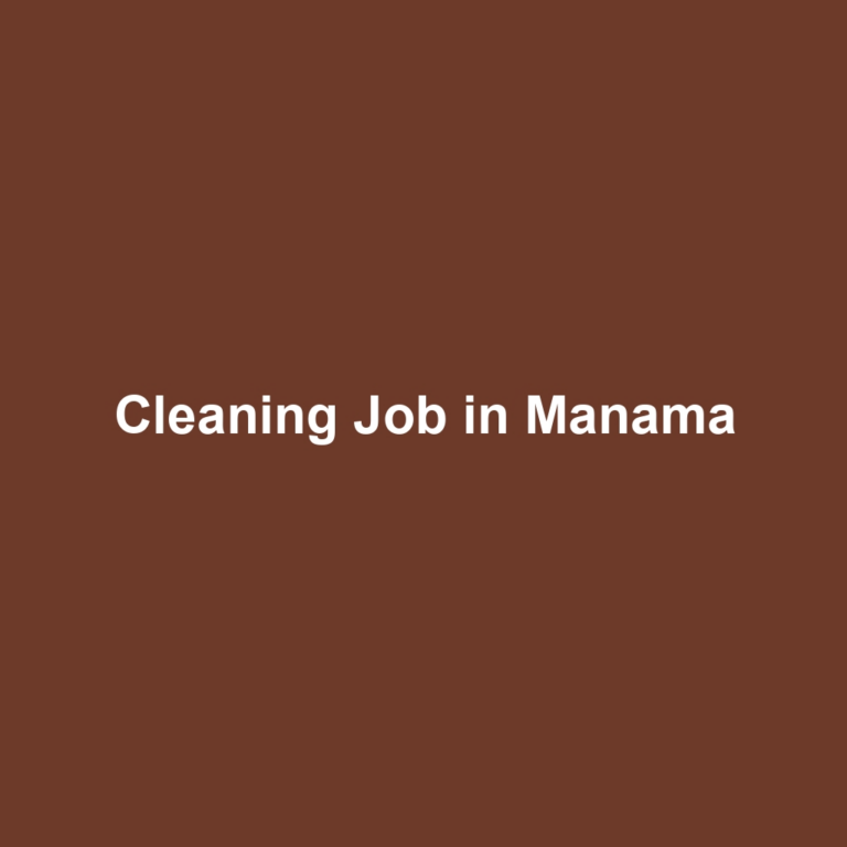 Cleaning Job in Manama