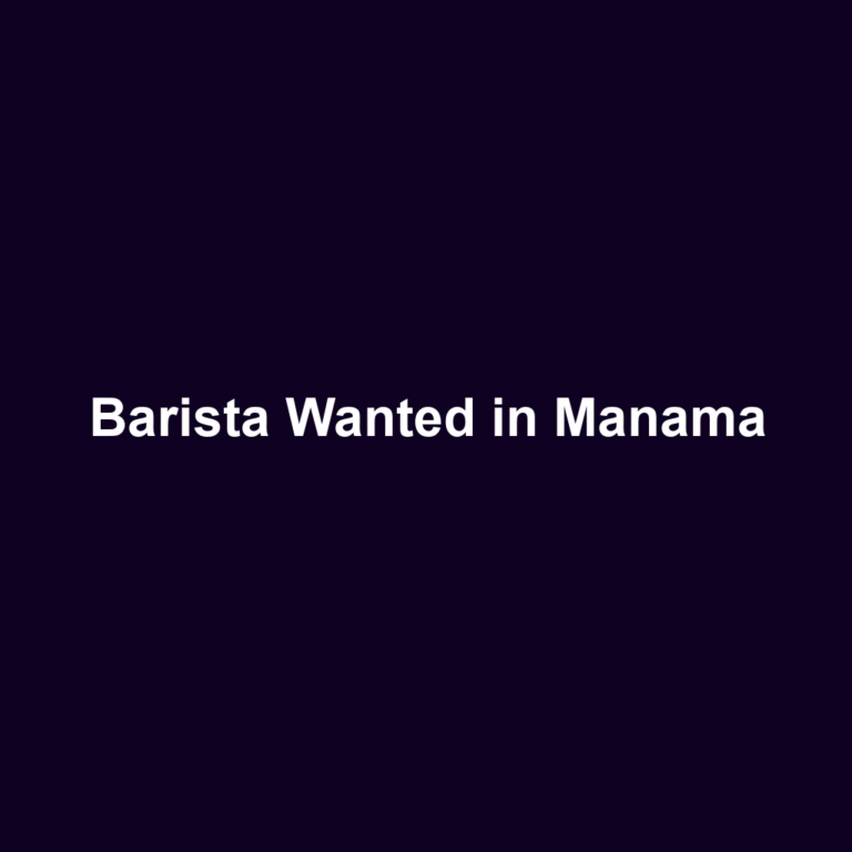 Barista Wanted in Manama