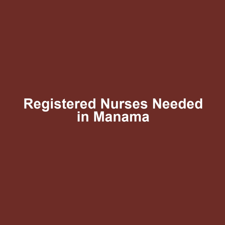 Registered Nurses Needed in Manama