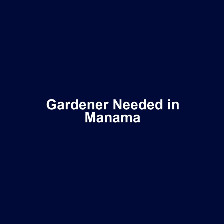 Gardener Needed in Manama