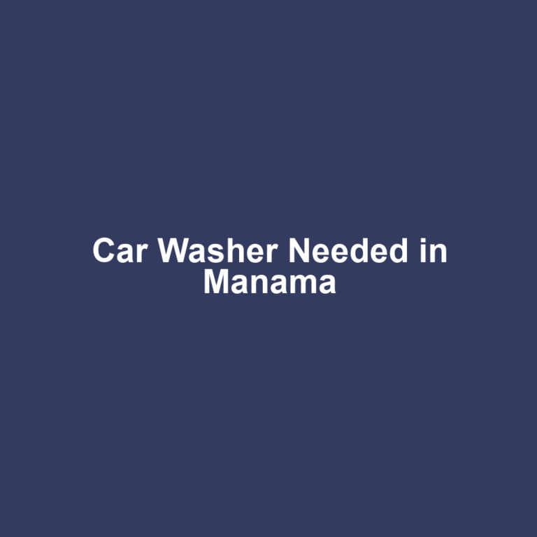 Car Washer Needed in Manama