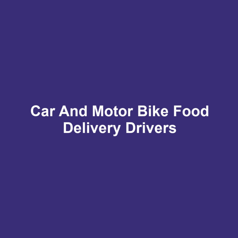 Car And Motor Bike Food Delivery Drivers