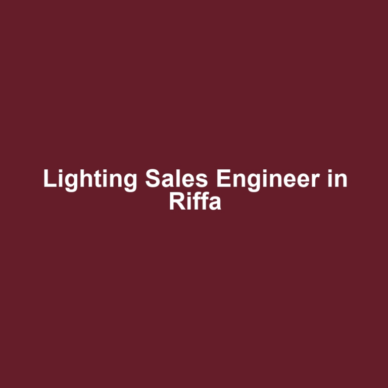 Lighting Sales Engineer in Riffa