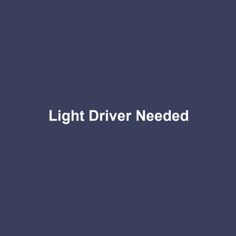 Light Driver Needed