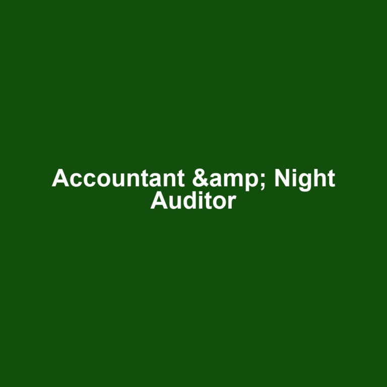 Accountant & Night Auditor