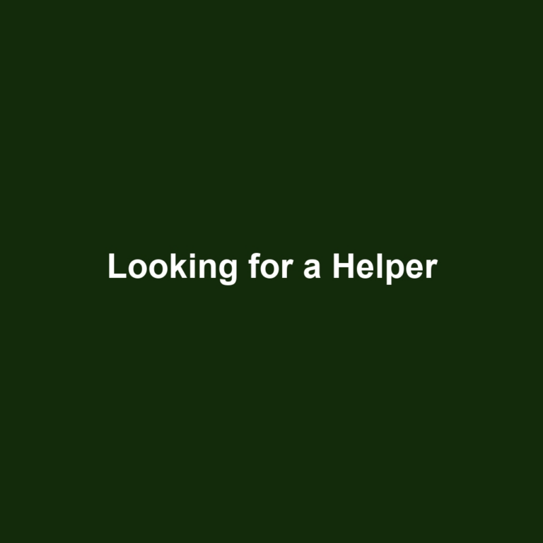 Looking for a Helper